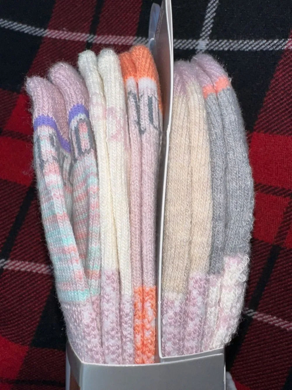 BROOKSTONE PINK LAVENDER GRAY IVORY TAN ORANGE COTTON BLEND QUARTER SPORT SOCKS